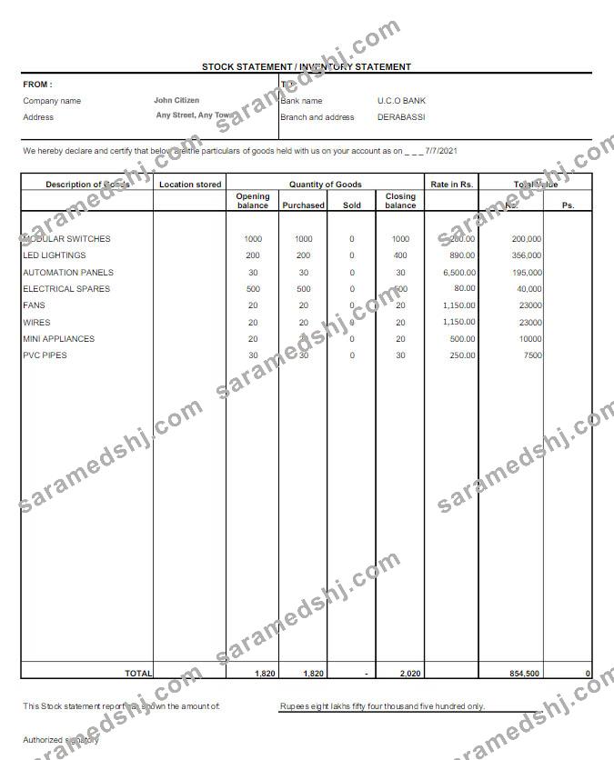 India UCO bank statement Word and PDF template scr
